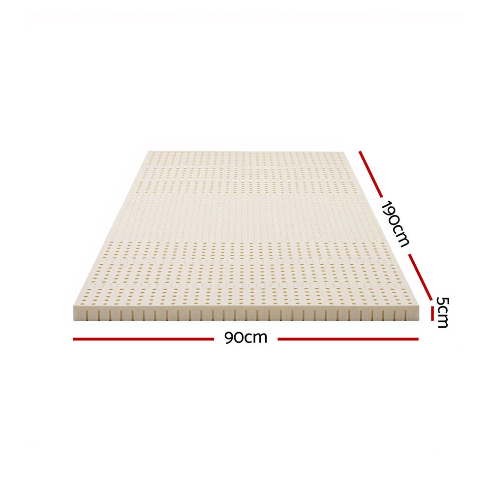Halston Natural Latex Mattress Topper – White – Single