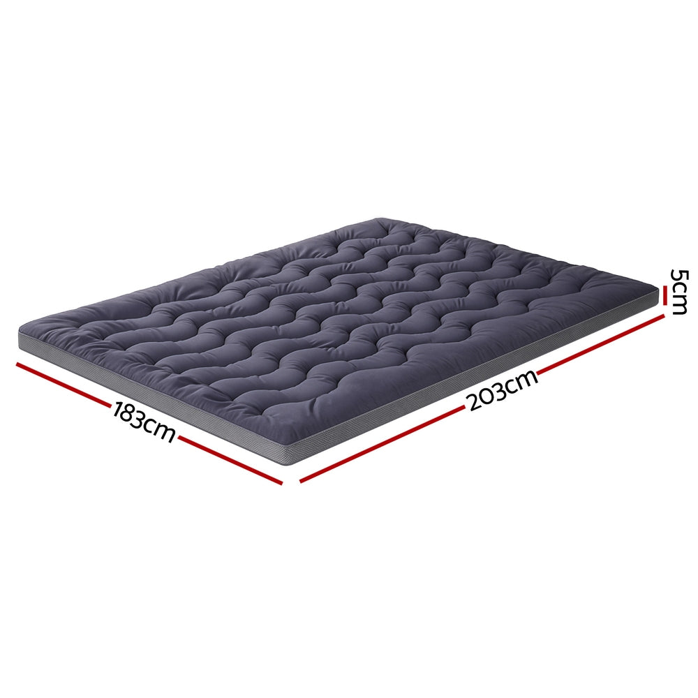 Aurora Bamboo Charcoal Mattress Topper – White – King