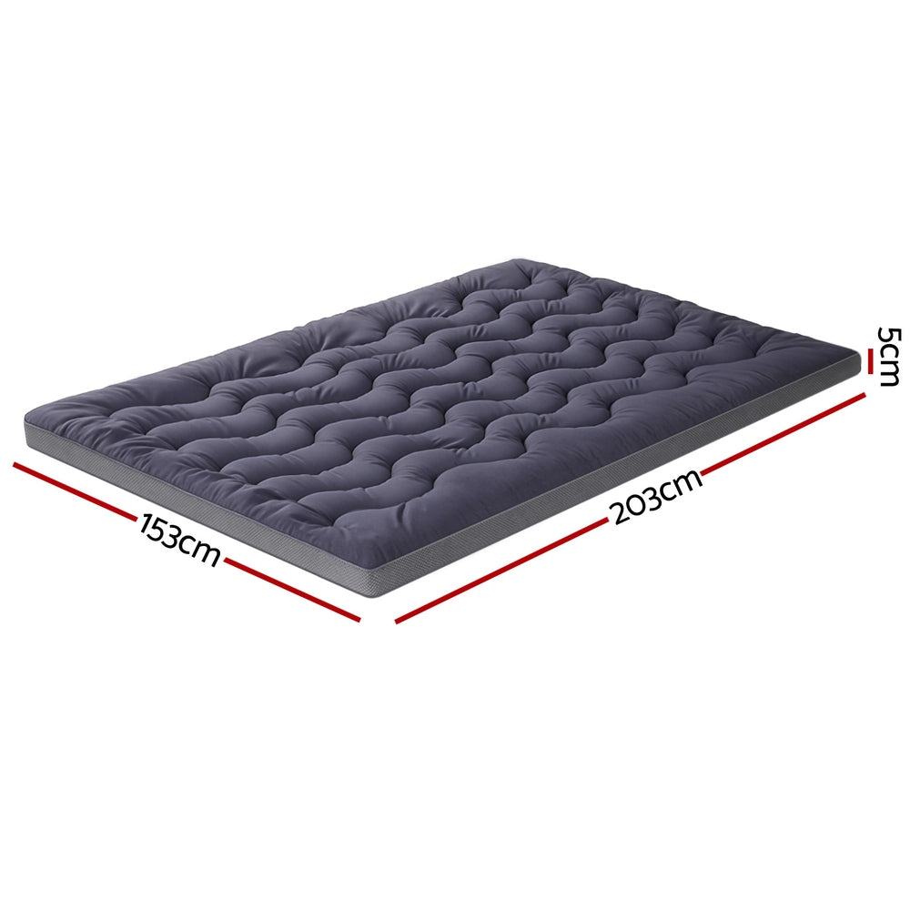 Nora Bamboo Charcoal Mattress Topper – Grey – Queen