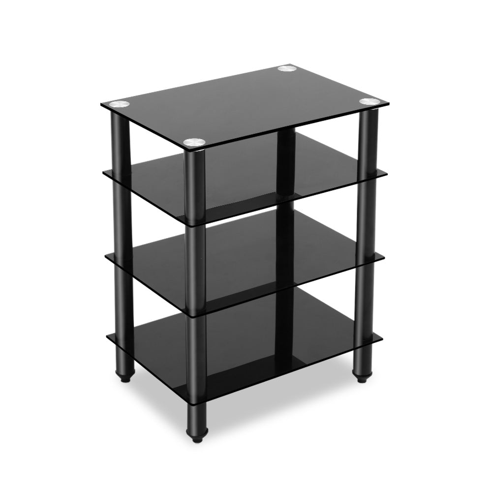 Linden TV Media Stand – Black – 4 Tier