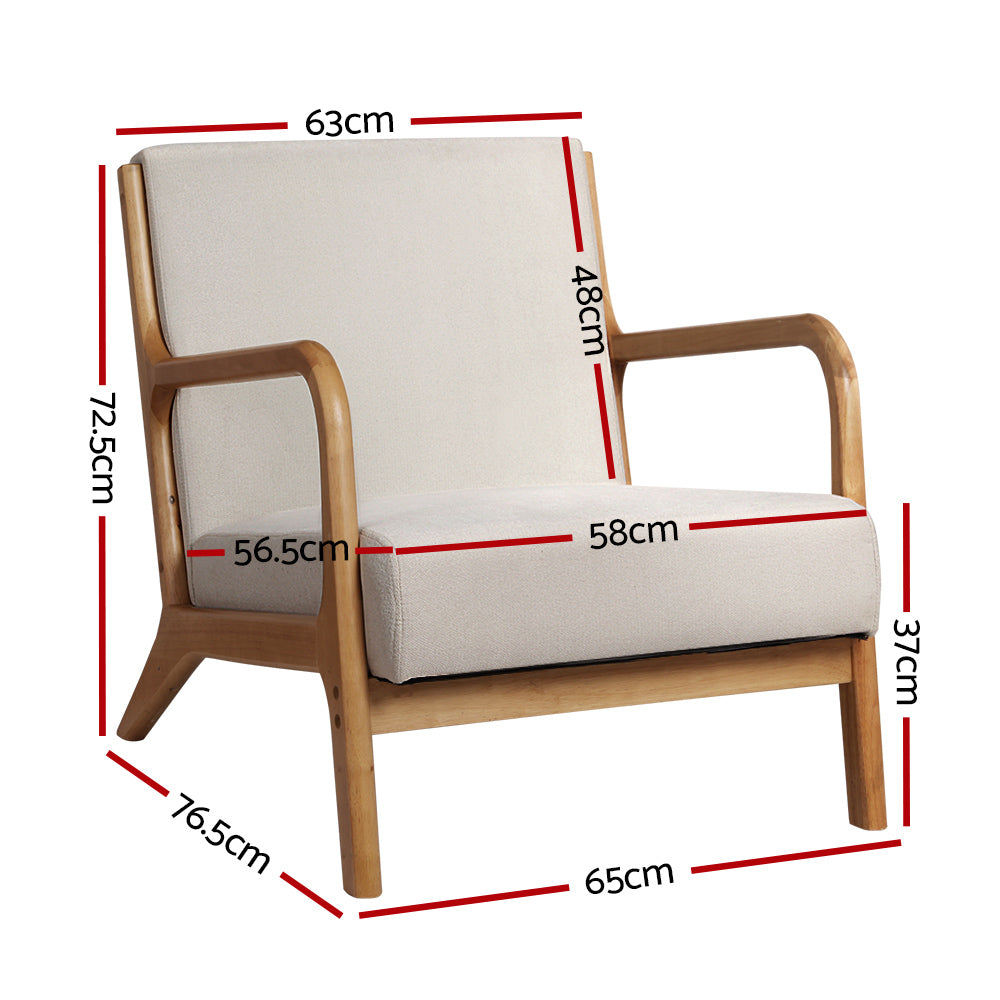 Hudson Fabric Armchair – Beige Olive