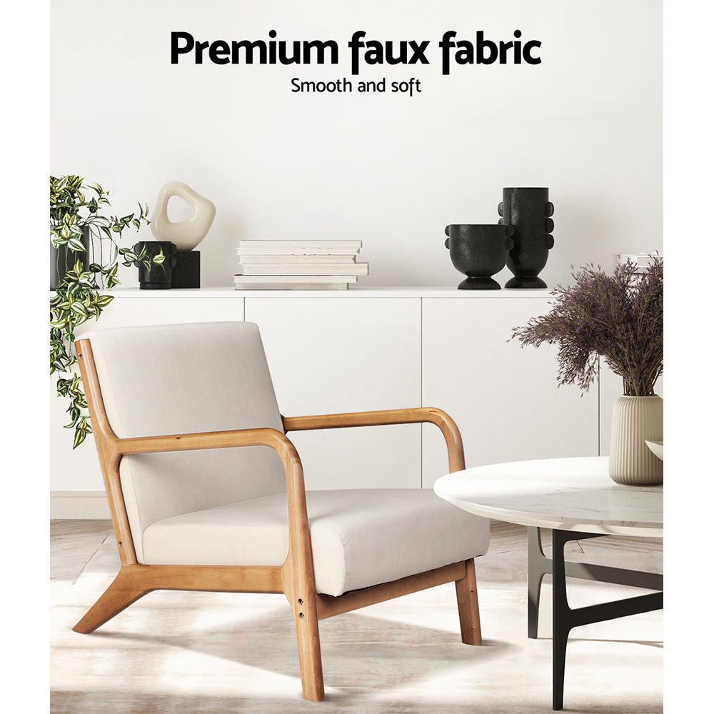 Hudson Fabric Armchair – Beige Olive