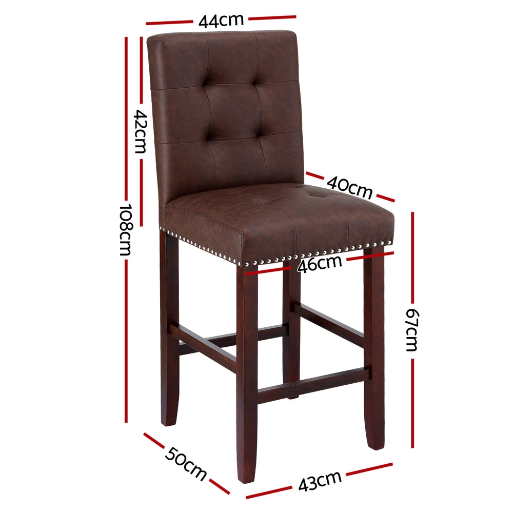 Arlo Wooden Counter Stools – Brown – Set of 2