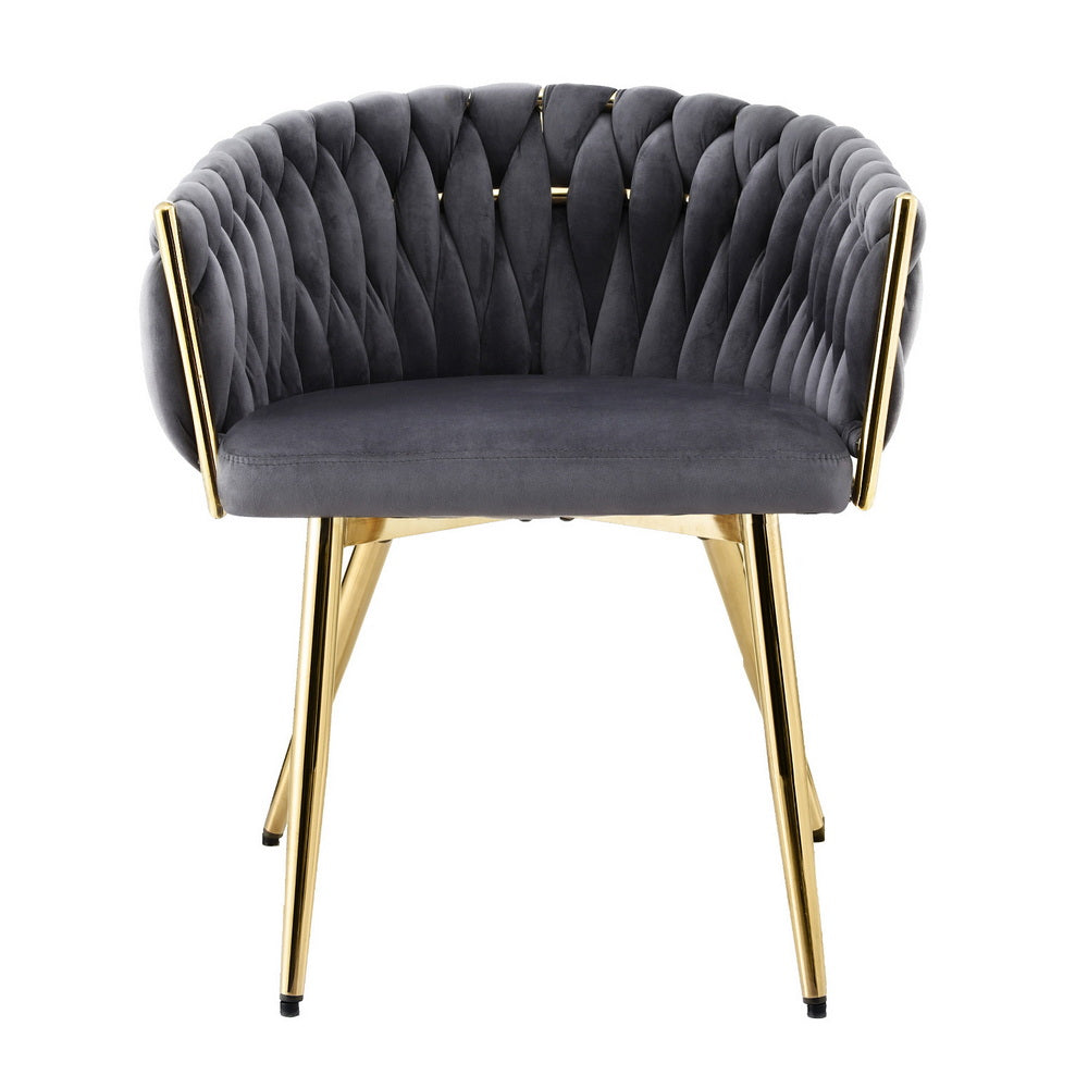 Haven Velvet Armchair – Grey – Single