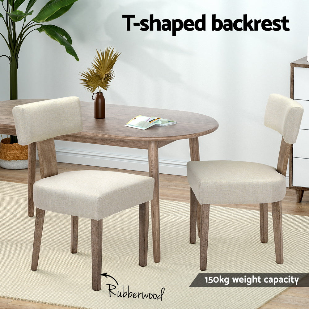 Milford Dining Chairs – Beige – Set of 2