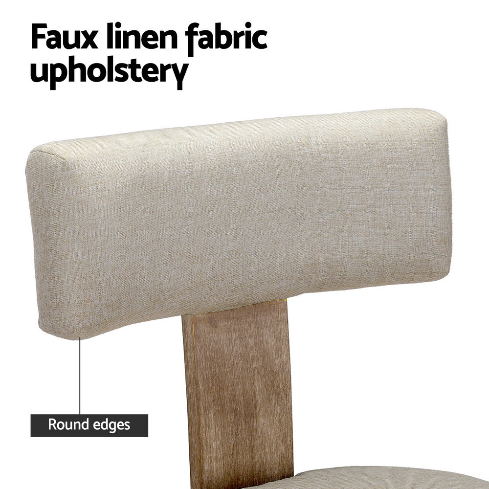 Ashford Linen Dining Chairs – Beige – Set of 4