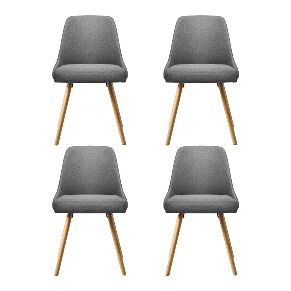 Hartley Fabric Dining Chairs – Grey – Set of 4