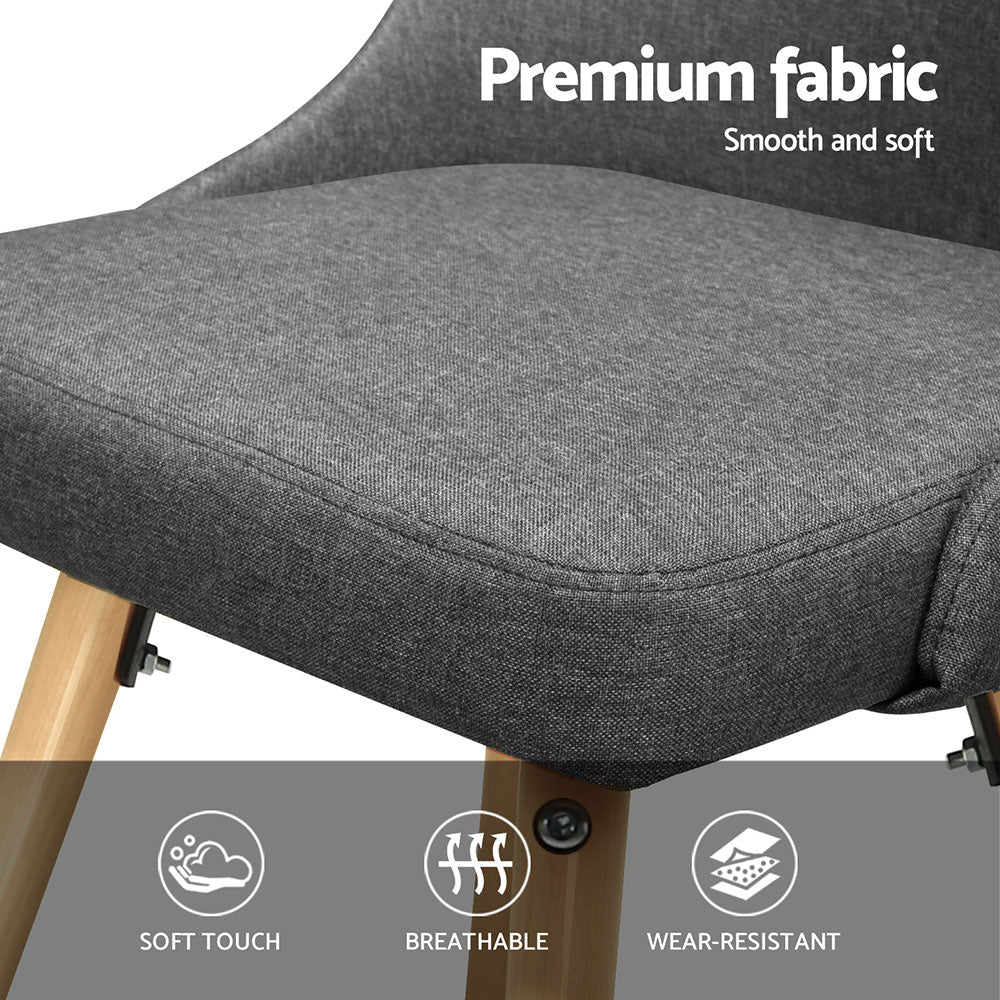 Hartley Fabric Dining Chairs – Grey – Set of 4