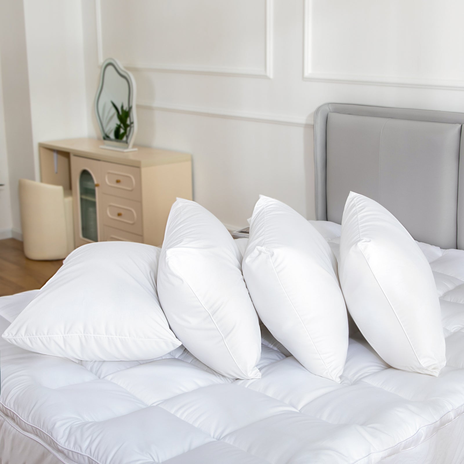 Linden Cotton Pillows with Cooling Technology – Set of 4
