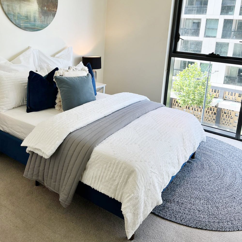 Vienna Velvet Bed Frame – Blue – Single