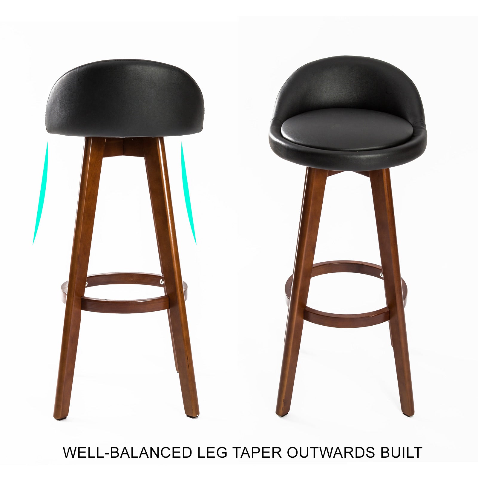 Marston Leather Bar Stools – Brown – Set of 2