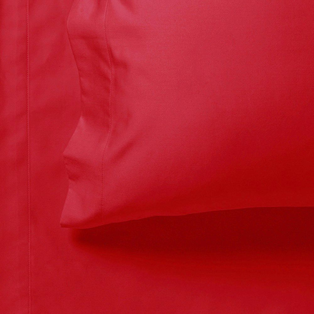 Linden 1000TC Fitted Sheet & Pillowcase Set – Red – King Single