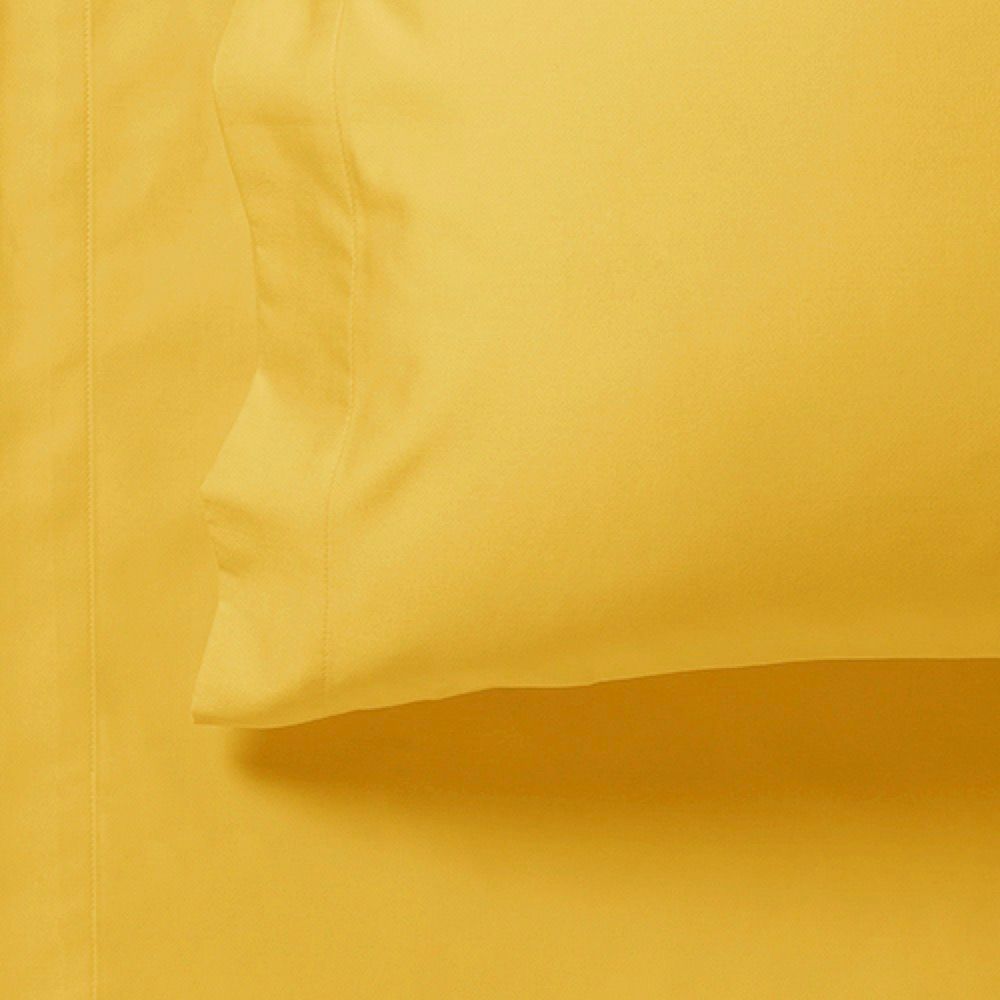Cove 1000TC Fitted Sheet & Pillowcase Set – Yellow – King Single