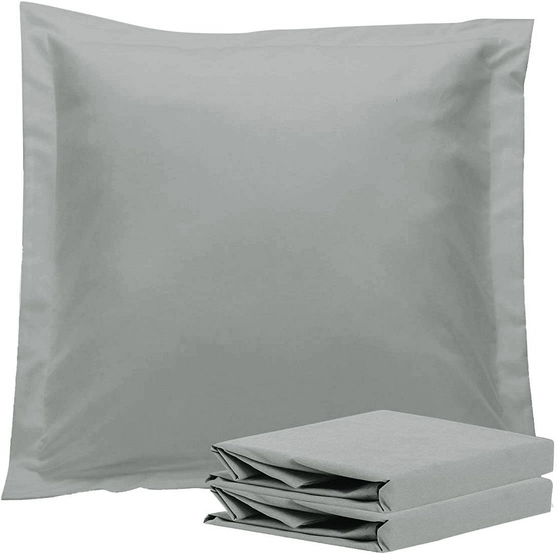 Valentina European Pillowcases – Grey / Charcoal – Set of 2