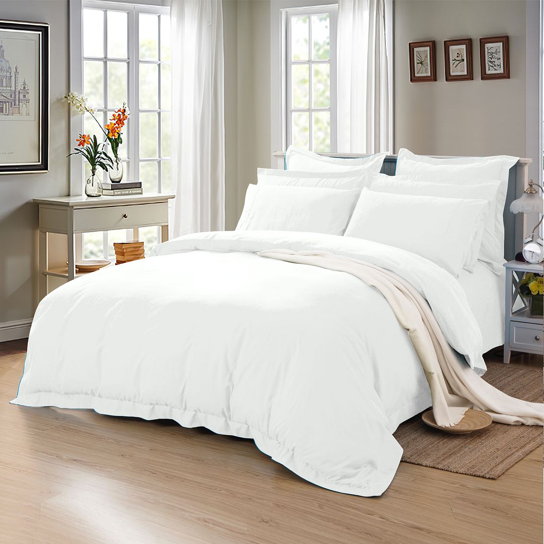 Haven 1000TC Quilt Cover Set – White – King Single