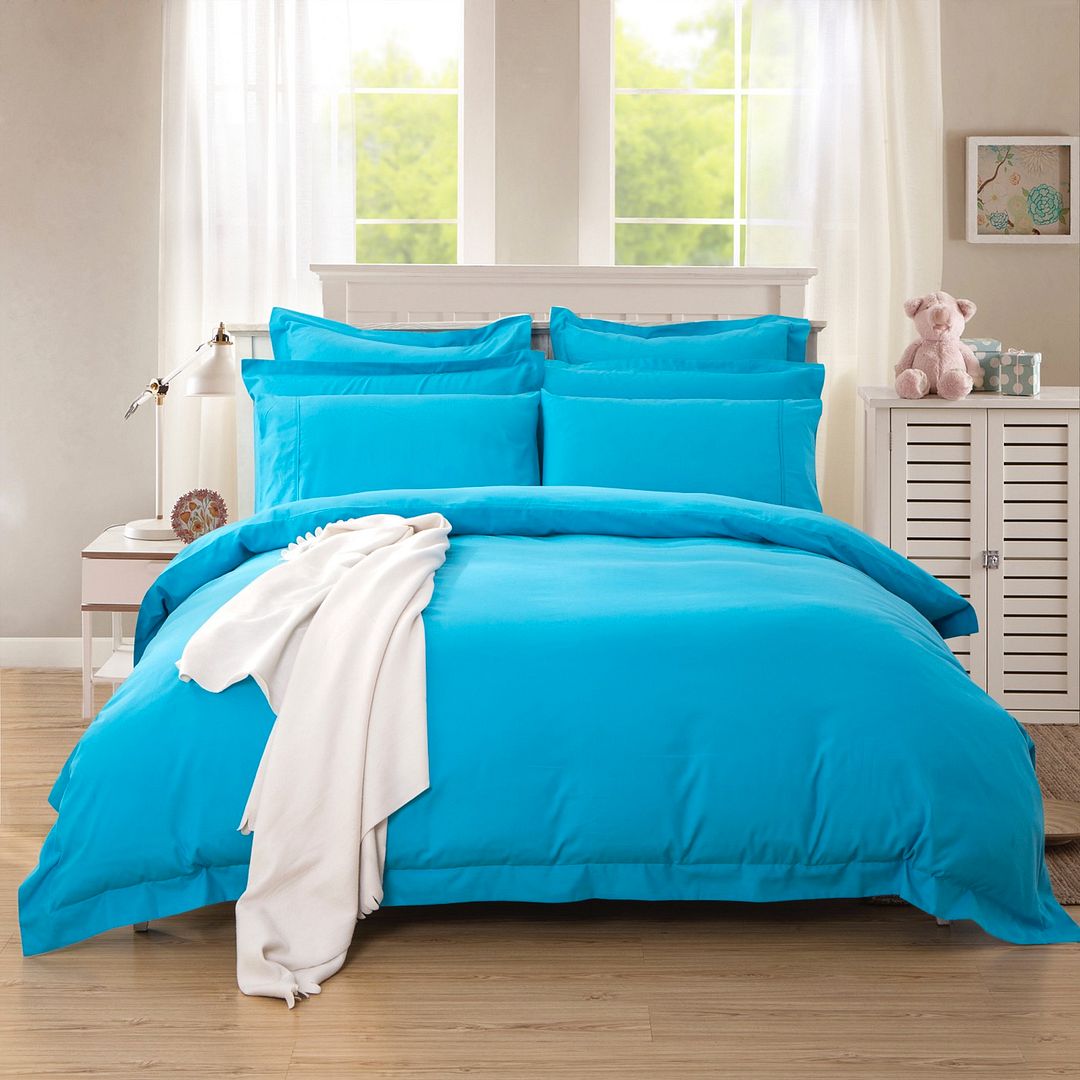 Linden 1000TC Tailored Light Blue Duvet Quilt Cover Set – King Single