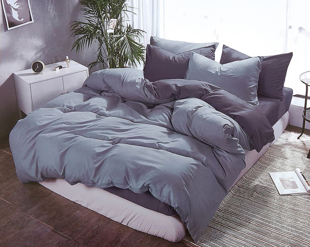 Arlo 1000TC Reversible Grey Duvet Quilt Cover Set – Super King
