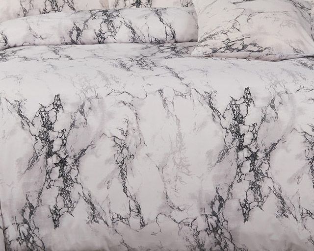 Linden Marble Print Quilt Cover Set – Double