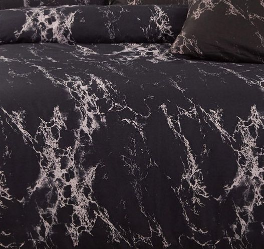 Meridian Duvet Quilt Cover Set – Black Marble – Super King