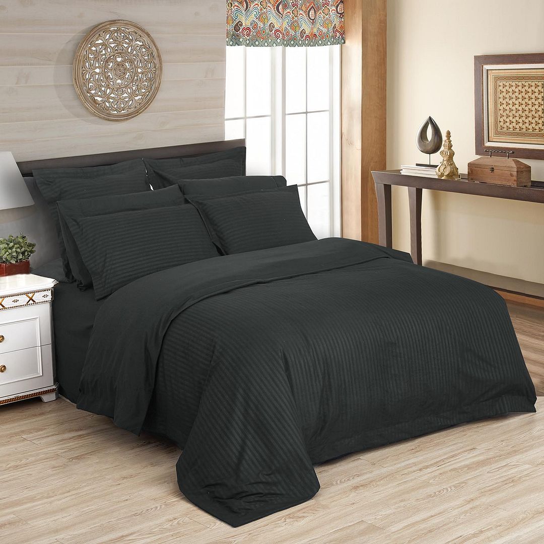 Arlo Ultra Soft Striped Quilt Cover Set – Grey – King