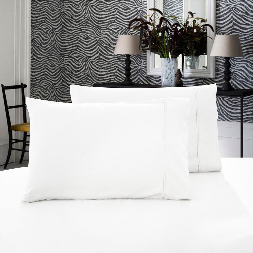 Arlo 1000TC Premium Ultra Soft Pillowcases 2 - Pack - White – Queen