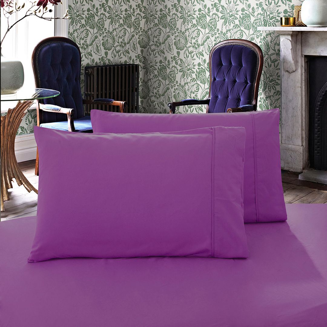 Arlo 1000TC Premium Ultra Soft Pillowcases 2 - Pack - Purple – Queen