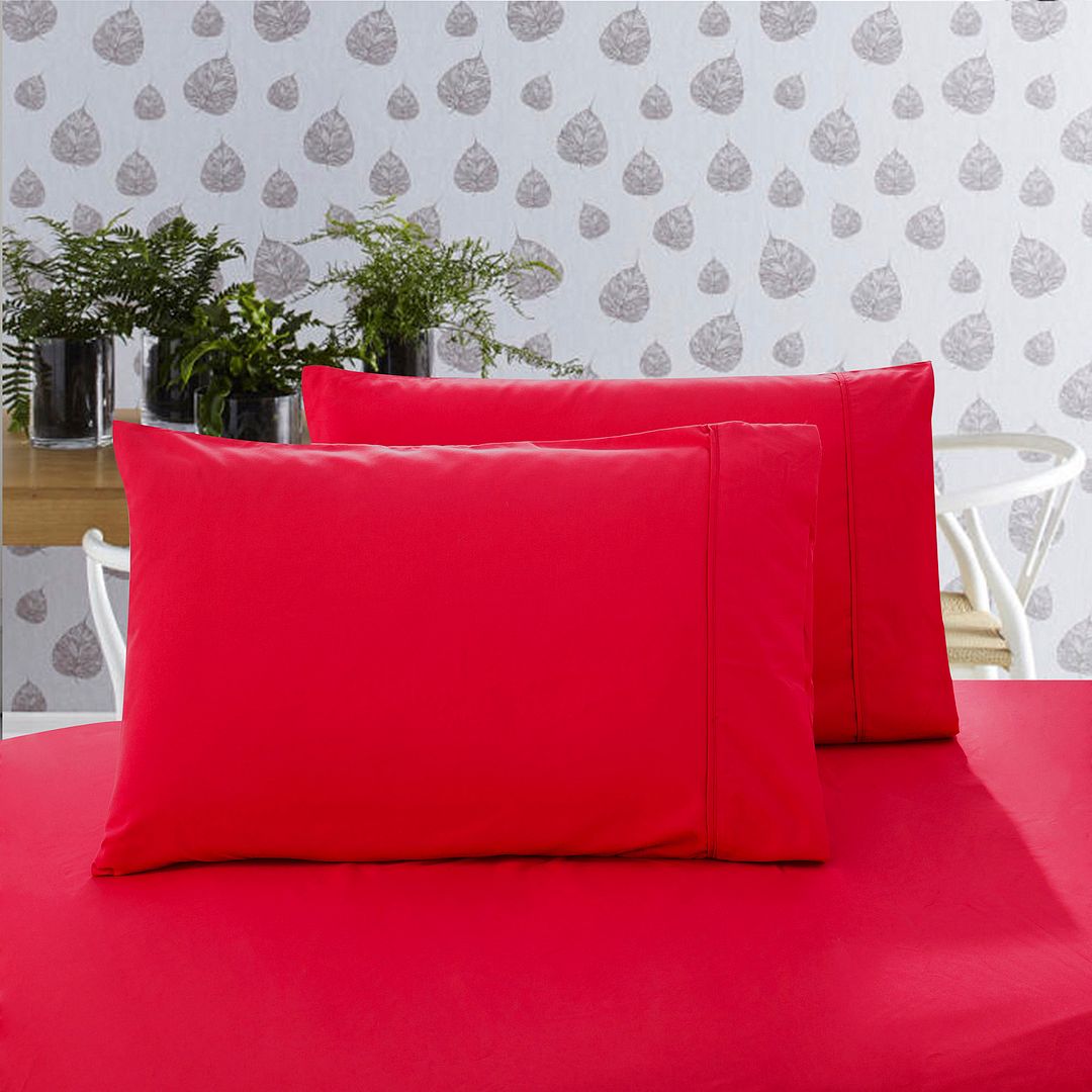 Haven 1000TC Premium Ultra Soft Pillowcases 2 - Pack - Red – Queen