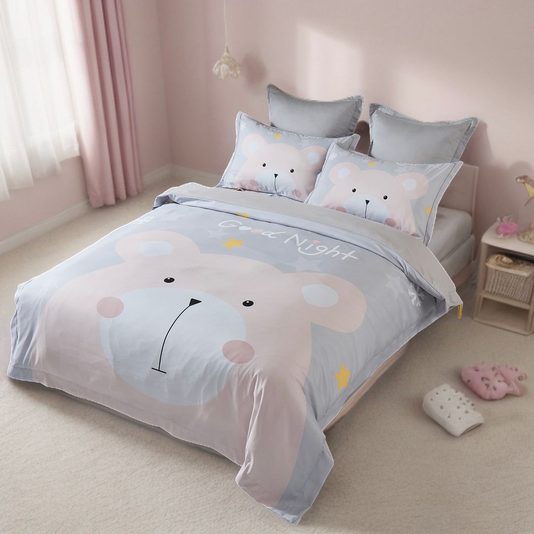 Bear Kids Quilt Cover Set – Multi – Double