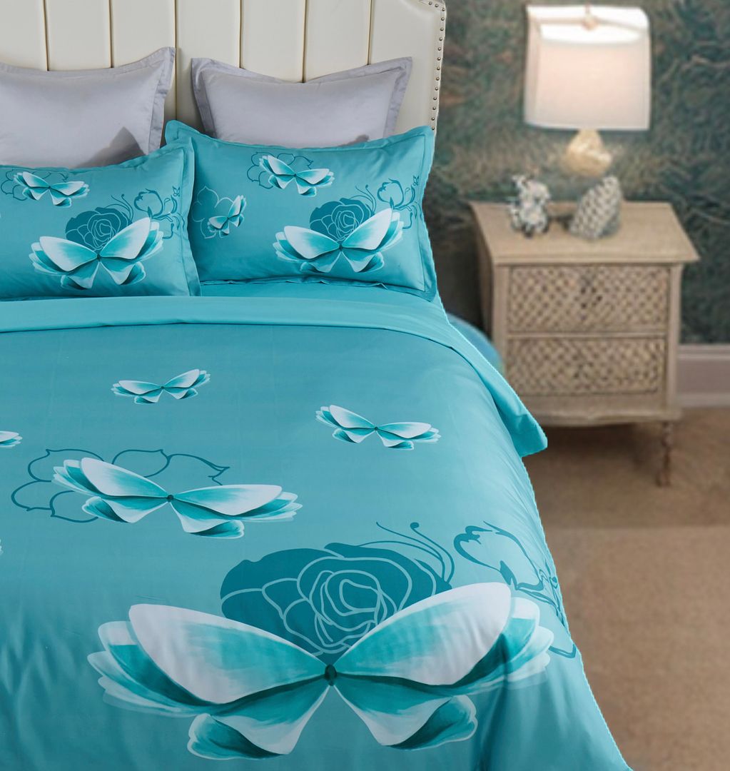 Butterfly Quilt Cover Set – Green – Queen