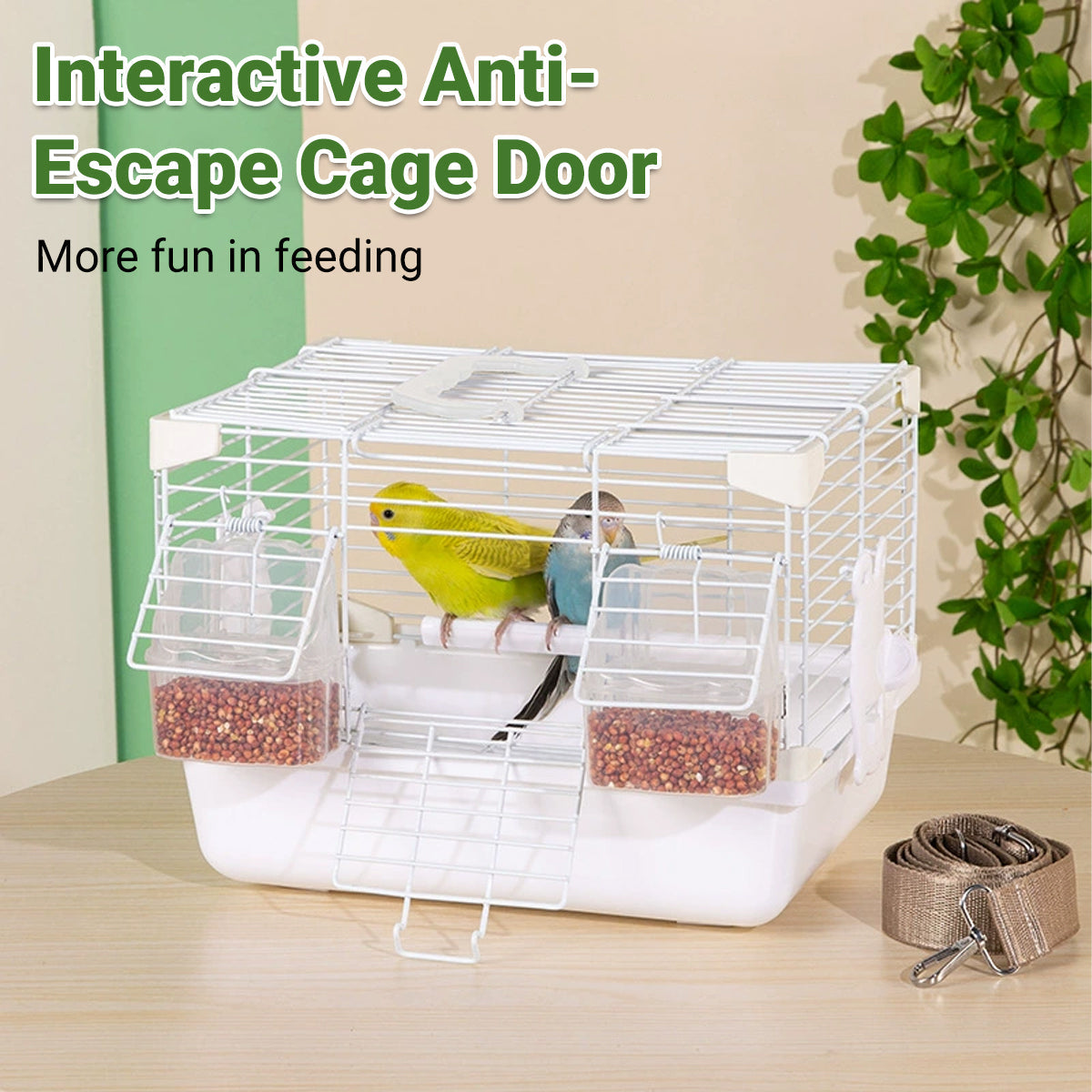 Aviana Portable Bird Carrier Cage – Grey – 27 cm