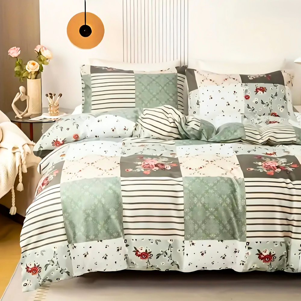 Emerald Plaid Quilt Cover Set - (2pcs, ) – Single