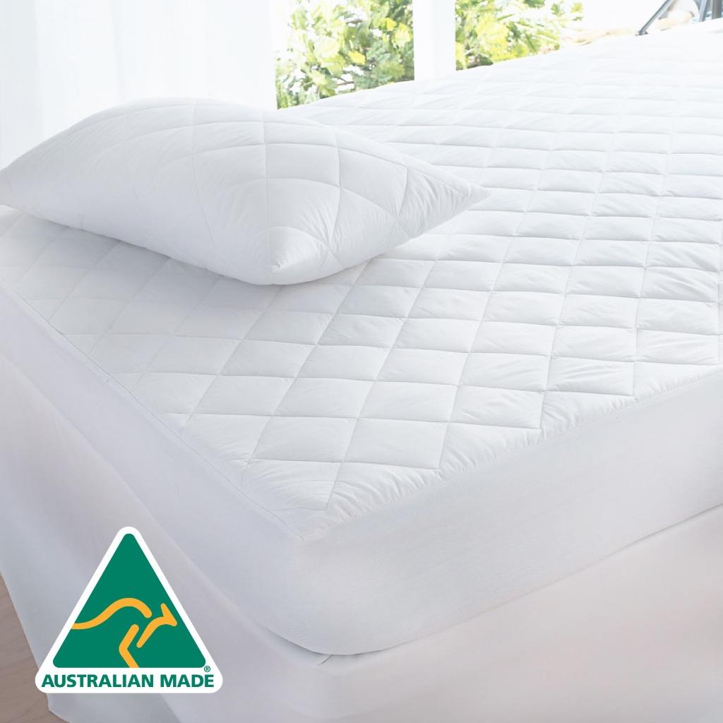 Aus Made Fully Fitted Cotton Quilted Mattress Protector () – Queen