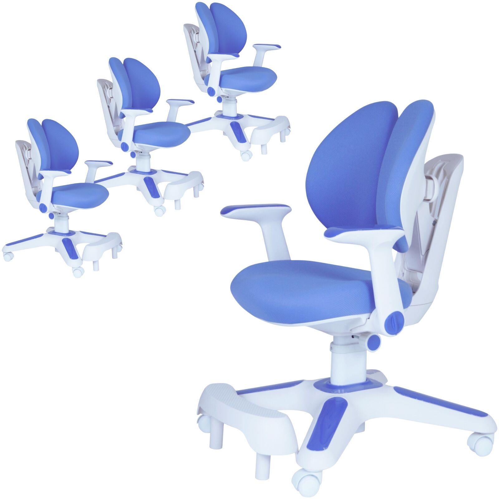 Kiera Kids Study Chair Set – Blue – Set of 4