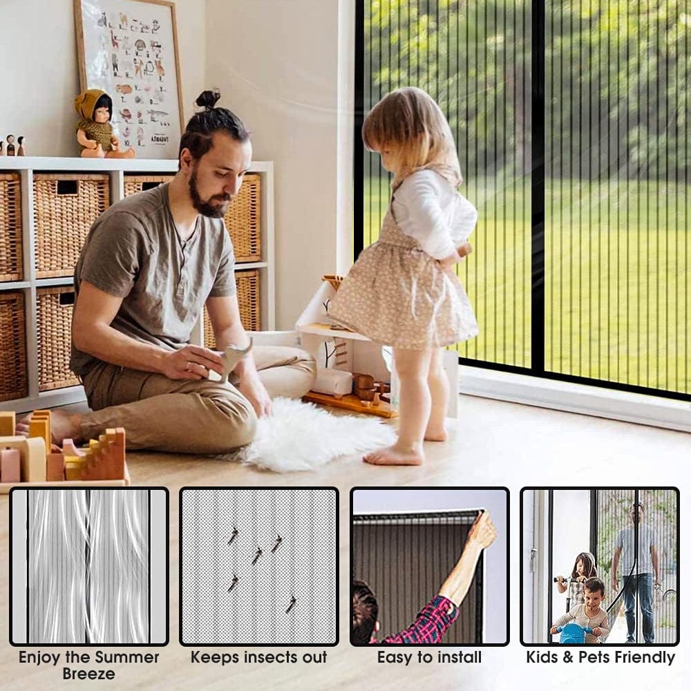 Atlas Magnetic Fly Screen Curtains – Set of 2