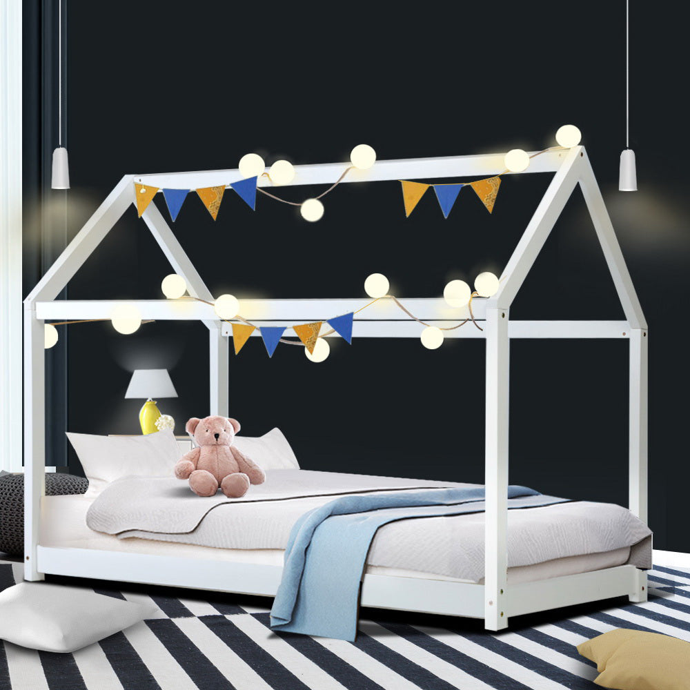 Casa House Bed Frame – White – Single