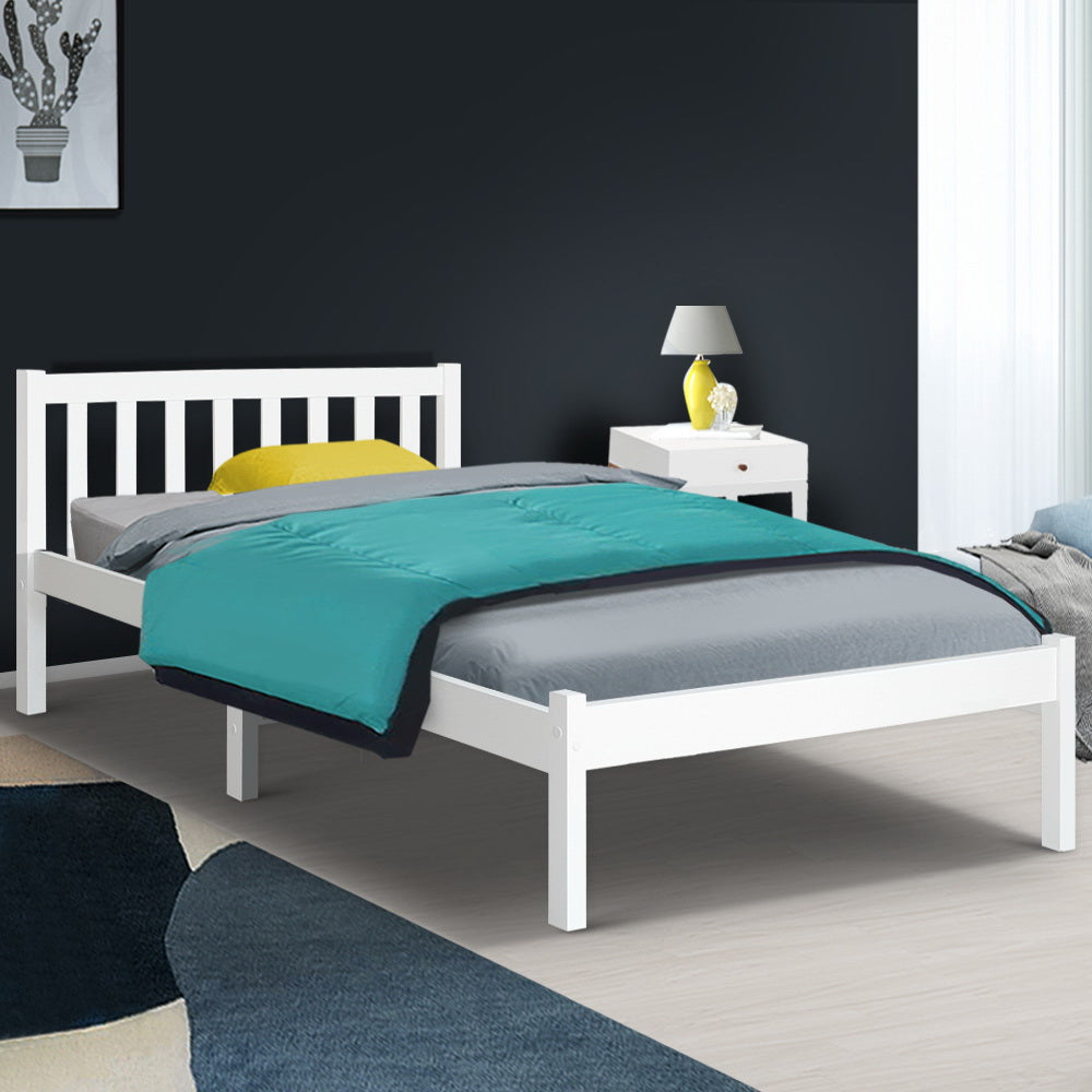 Briar Timber Bed Frame – White – Single