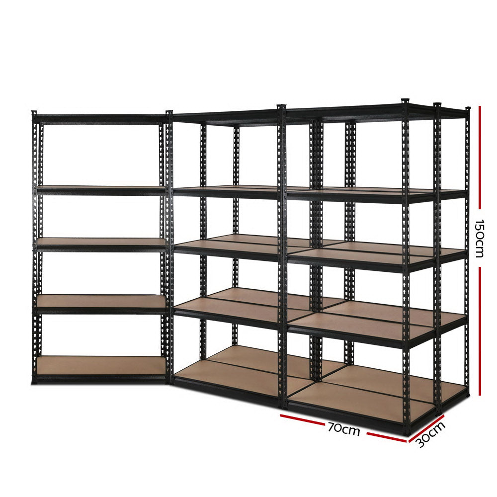 Callan Garage Shelving Warehouse Rack – Black – Set of 5