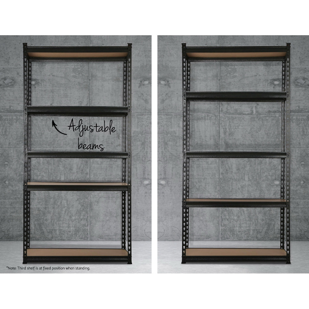 Linden Garage Shelving Warehouse Rack – Black – 180 cm