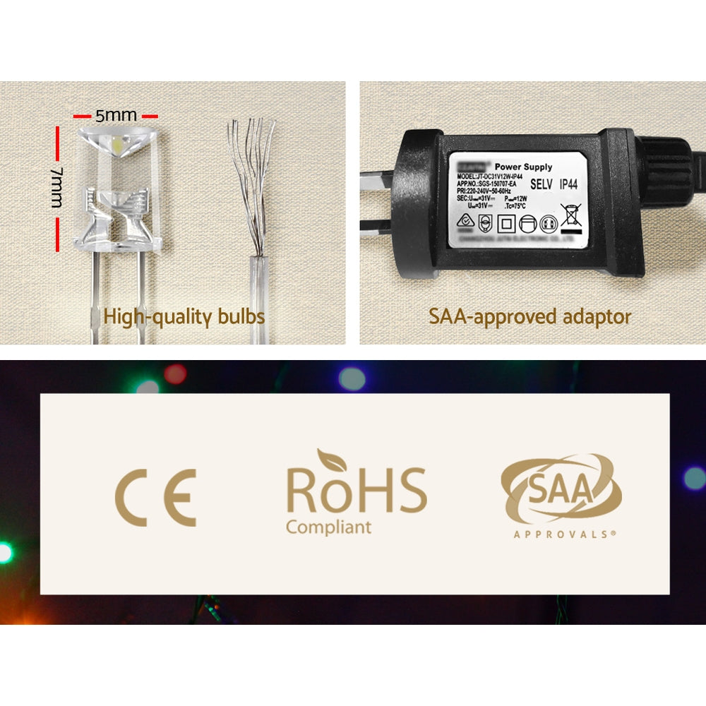 Festiva LED Christmas Icicle Lights – Multi – 800 LED