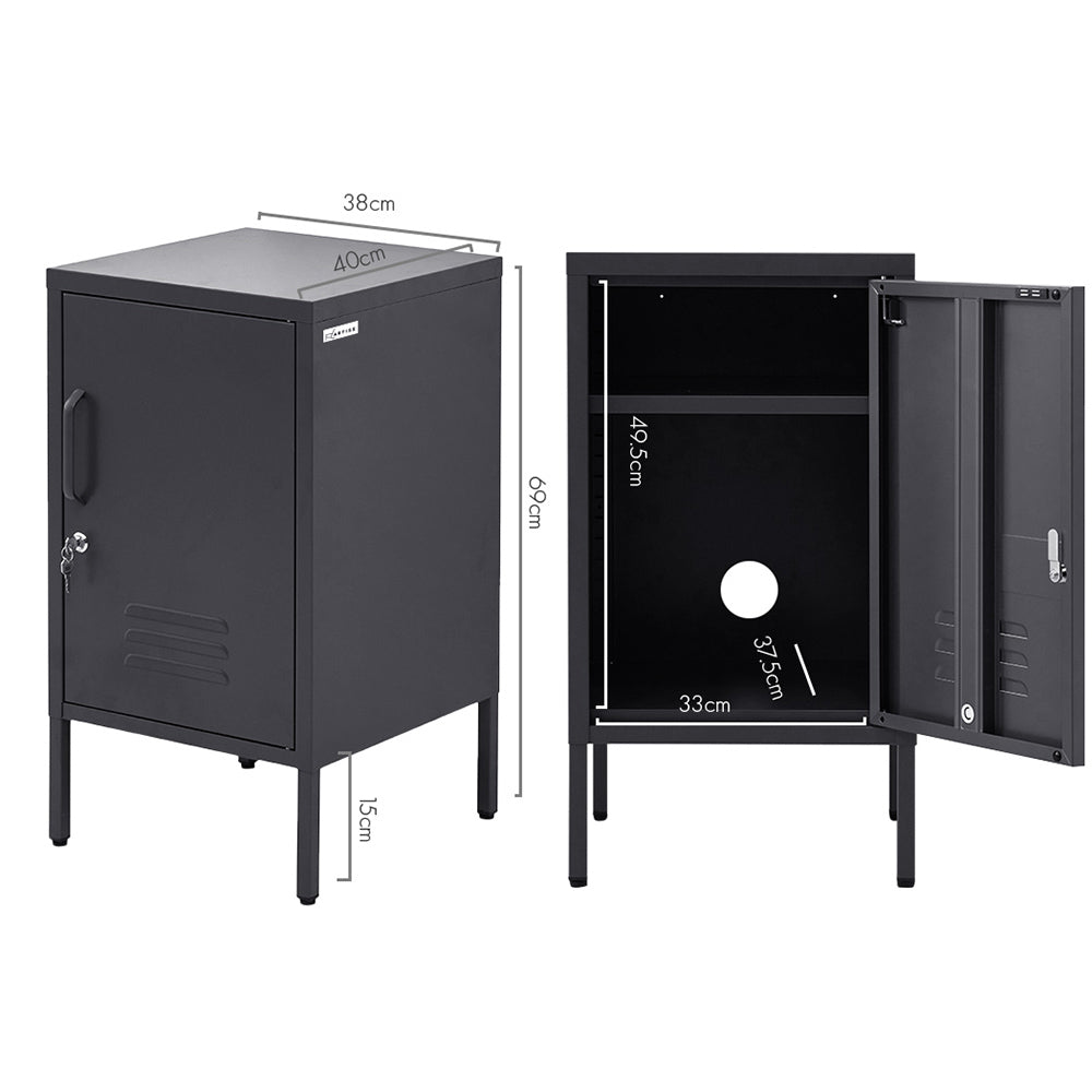 Valdez Metal Storage Cabinet – Black – 38 cm