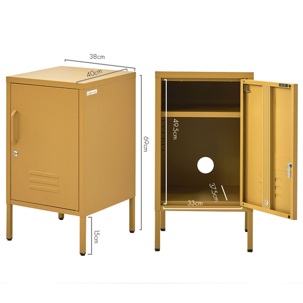 Amber Metal Storage Cabinet – Yellow – 38 cm