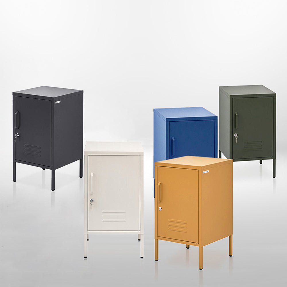 Bedside Table Metal Cabinet - Yellow