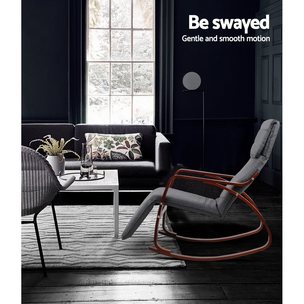 Halston Fabric Rocking Armchair – Charcoal