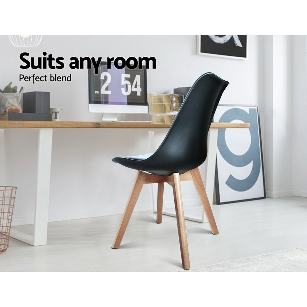 Edison Eiffel Dining Chairs – Black – Set of 4