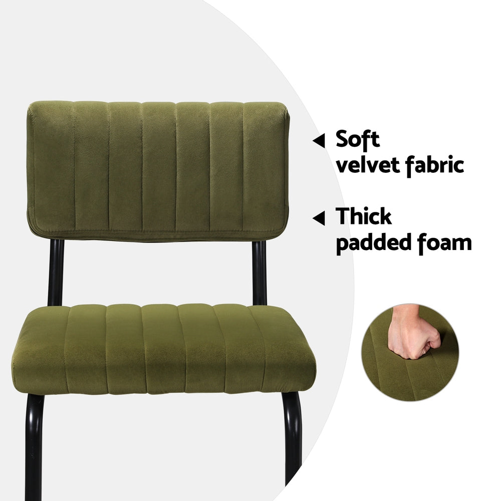Orman Velvet Bar Stools – Green – Set of 2