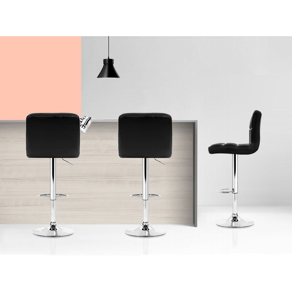 Kendrick Gas Lift Swivel Bar Stools – Black – Set of 4