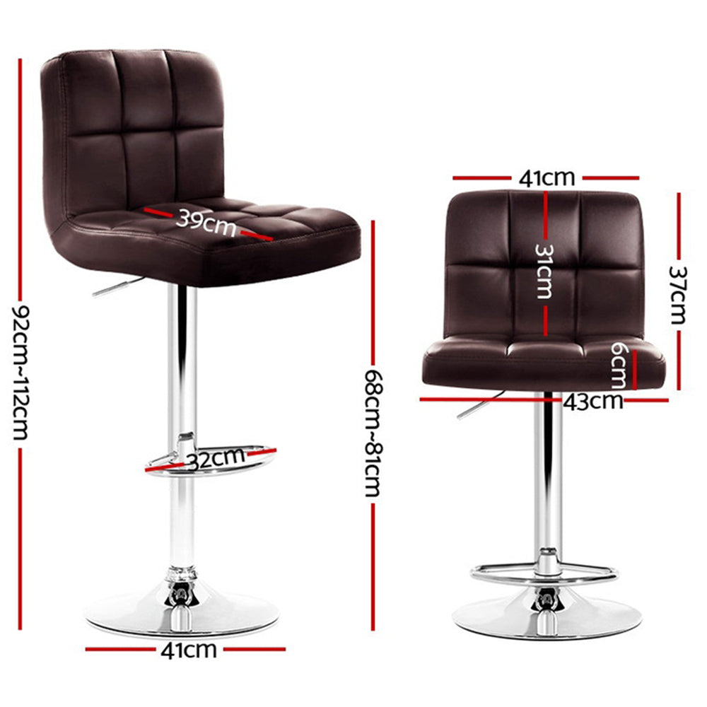 Kendrick Gas Lift Swivel Bar Stools – Brown – Set of 4