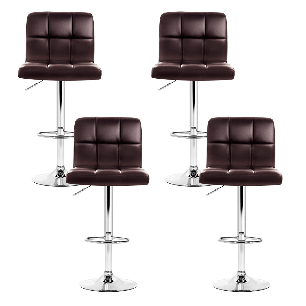 Kendrick Gas Lift Swivel Bar Stools – Brown – Set of 4