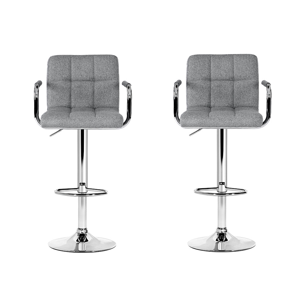 Callan Gas Lift Swivel Bar Stools – Grey – Set of 2