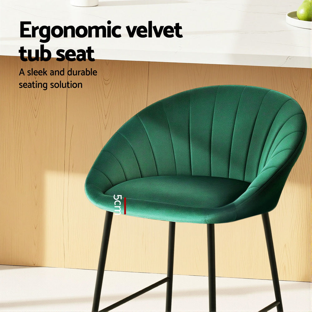 Rowan Tub Bar Stools – Green – Set of 4
